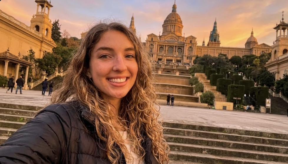Barcelona solo travel experience at the National Art Museum of Catalonia during sunset