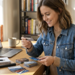 Single-income household managing monthly expenses and credit cards without a second earner