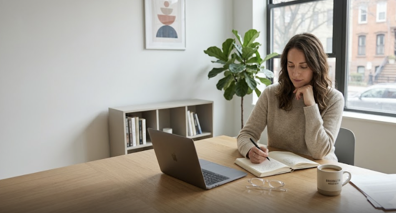 Woman journaling and reflecting at home — defining conditional love and relationship standards